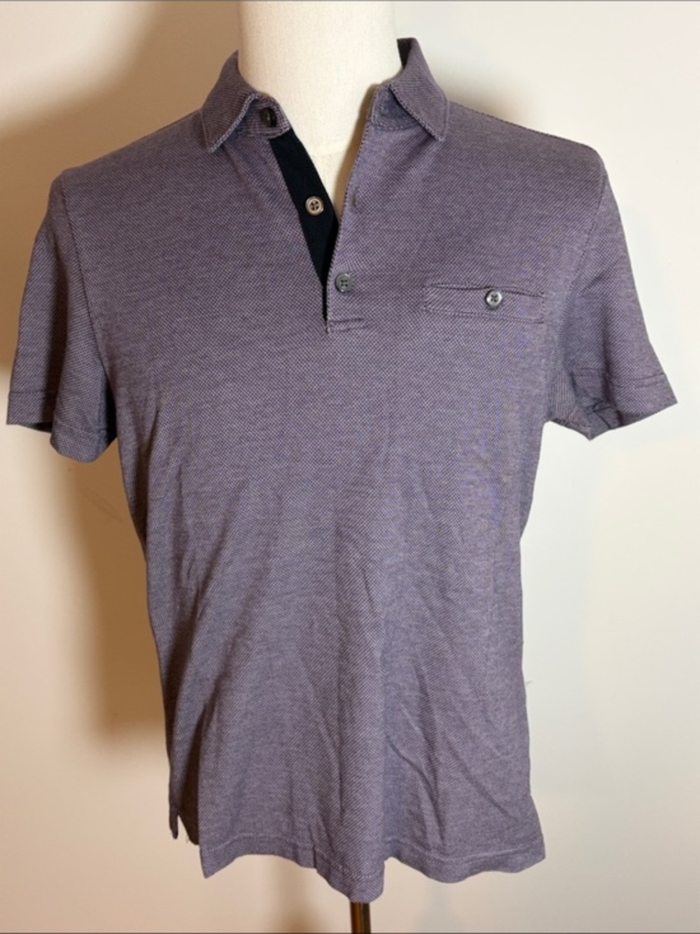 Banana Republic Blue Luxury Touch Textured Polo